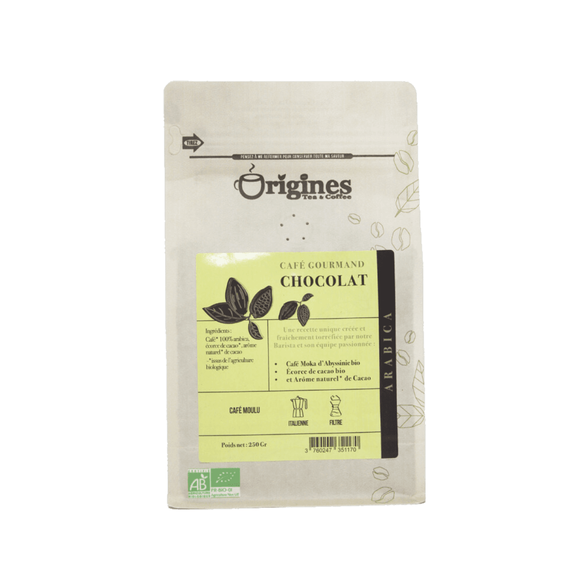 Café chocolade gastronomisch BIO - Gemalen 200g