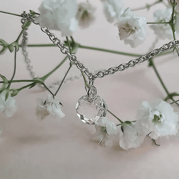 Choker halsketting LA MUSE Zilver & Witte