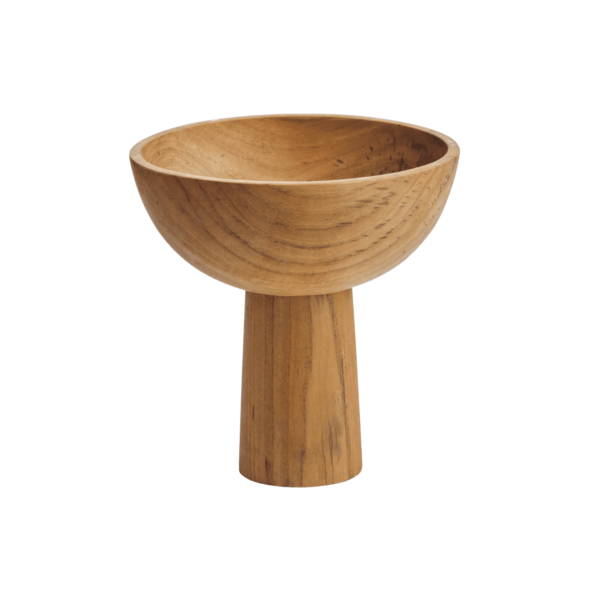 Teakhouten schaal op voet - Groot - BOWL ON FOOT RECLAIMED - L