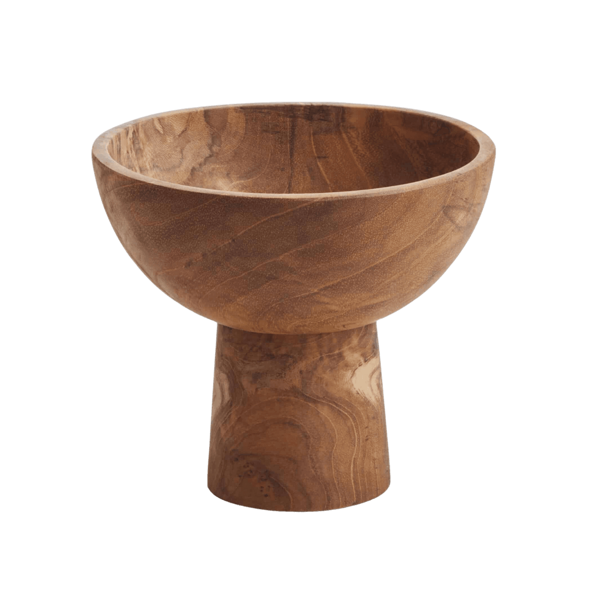 Teakhouten schaal op voet - Medium - BOWL ON FOOT RECLAIMED - M