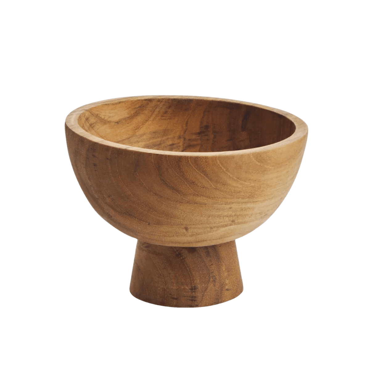 Teakhouten schaal op voet - Klein - BOWL ON FOOT RECLAIMED - S