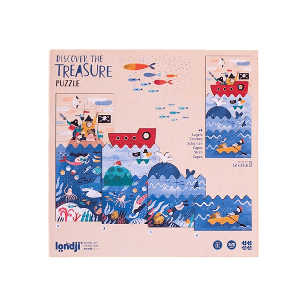 36-delige puzzels - 3 - 6 jaar - DISCOVER THE TREASURE PUZZLE