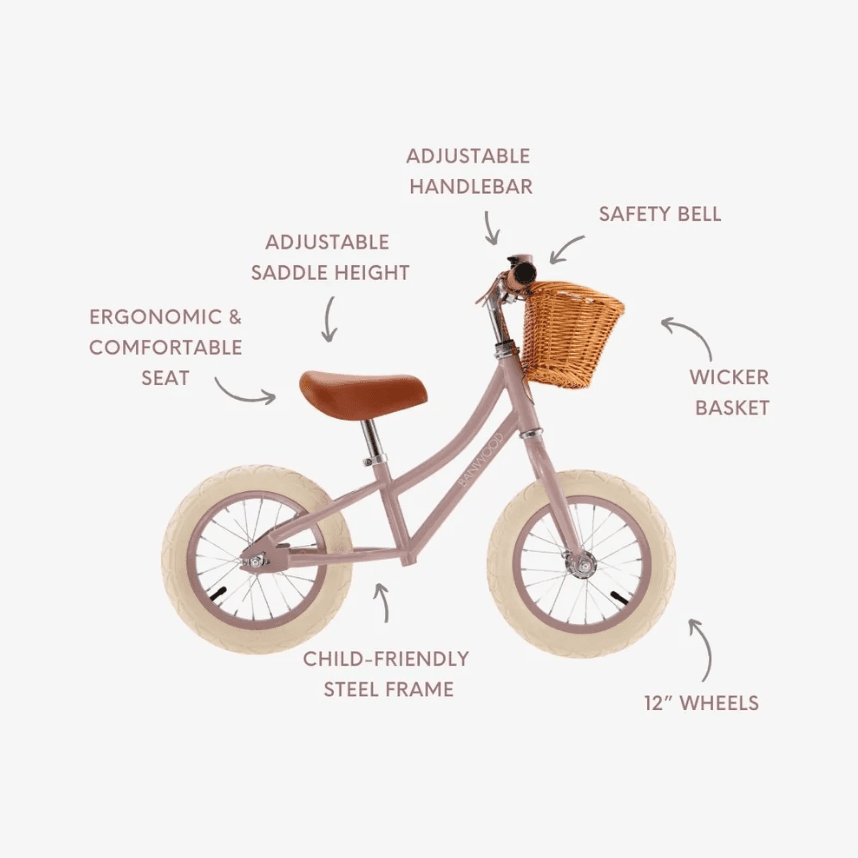 Loopfiets Balance Bike Dusty Pink