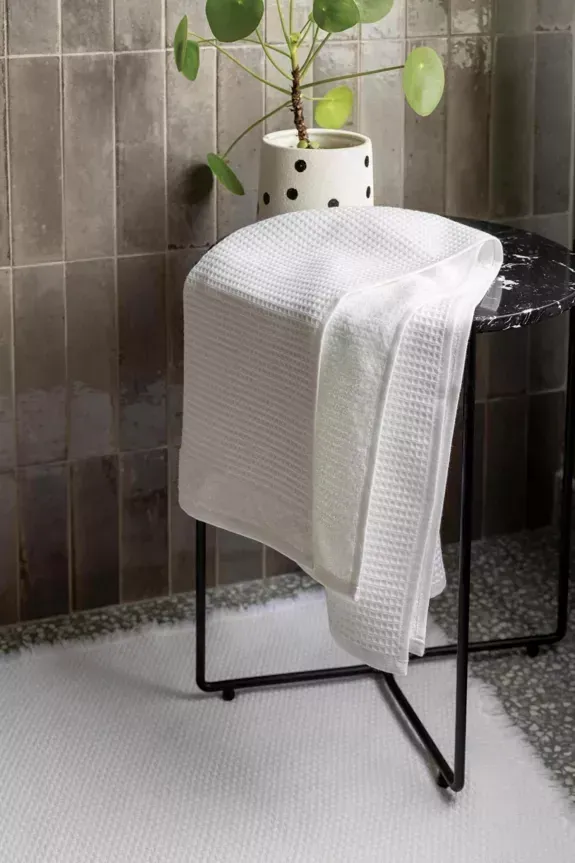 Gerecycled badlaken Abby Blanc 90 x 150