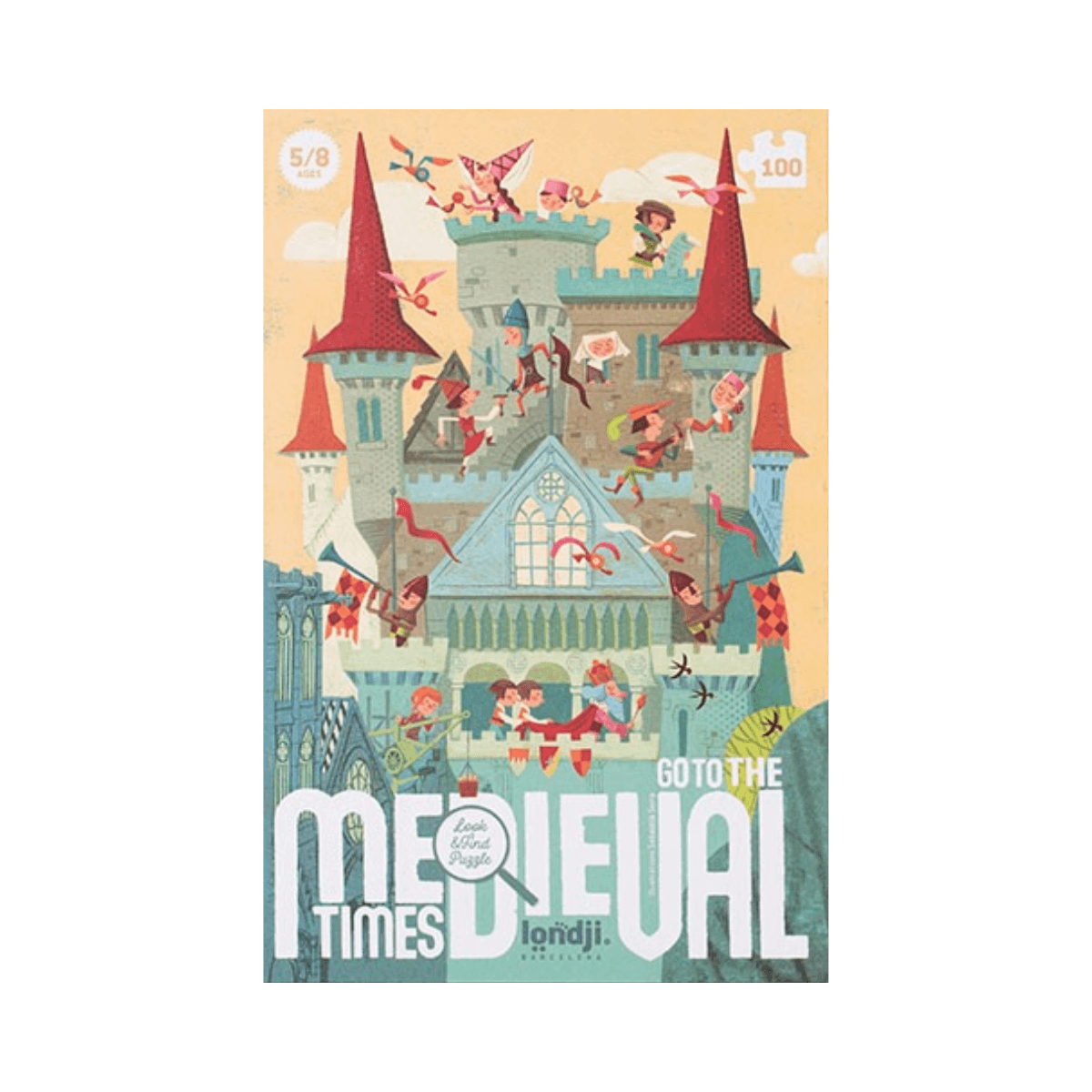 Observatiepuzzel van 100 stukjes - 5 - 8 jaar oud - GO TO THE MEDIEVAL TIMES PUZZLE