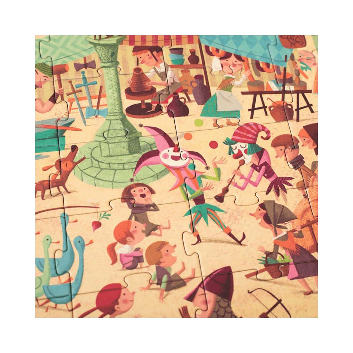 Observatiepuzzel van 100 stukjes - 5 - 8 jaar oud - GO TO THE MEDIEVAL TIMES PUZZLE