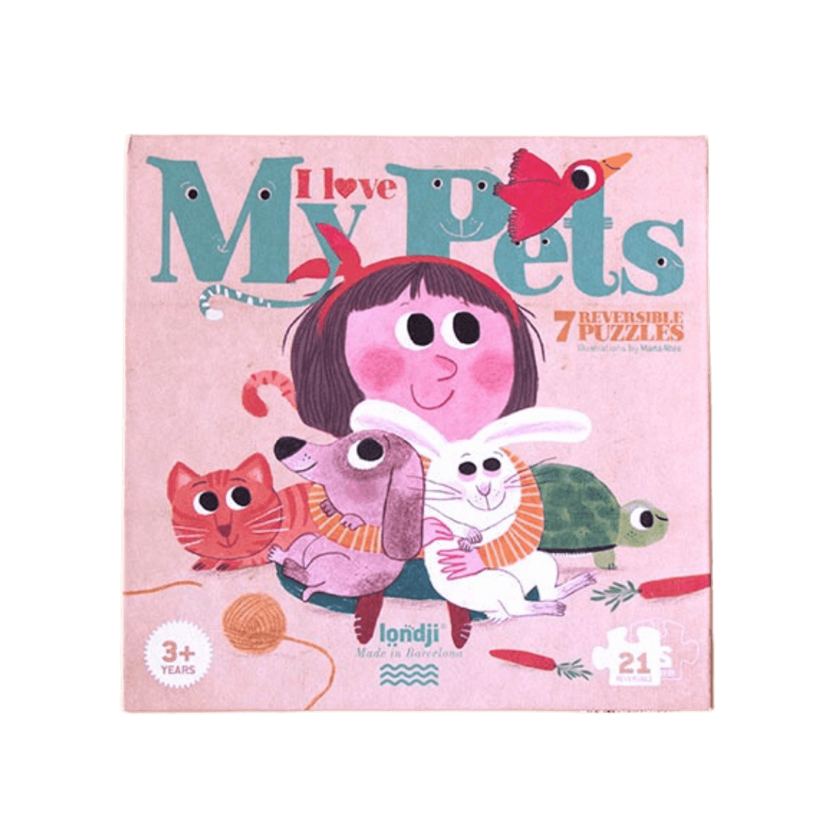 Omkeerbare puzzels - vanaf 3 jaar - I LOVE MY PETS PUZZLE