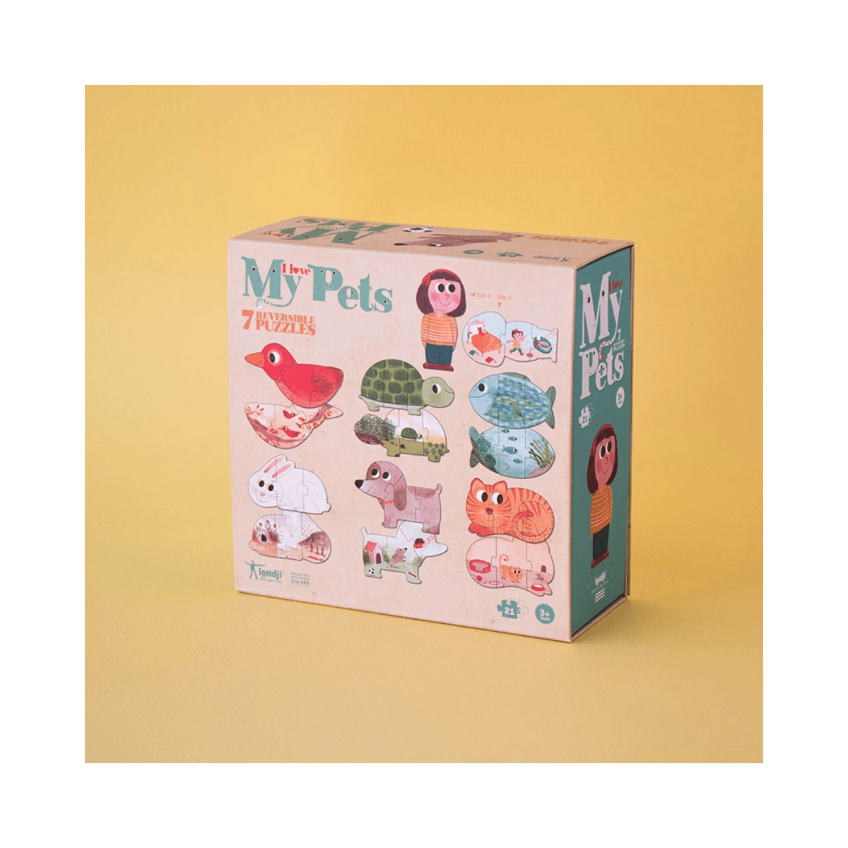 Omkeerbare puzzels - vanaf 3 jaar - I LOVE MY PETS PUZZLE