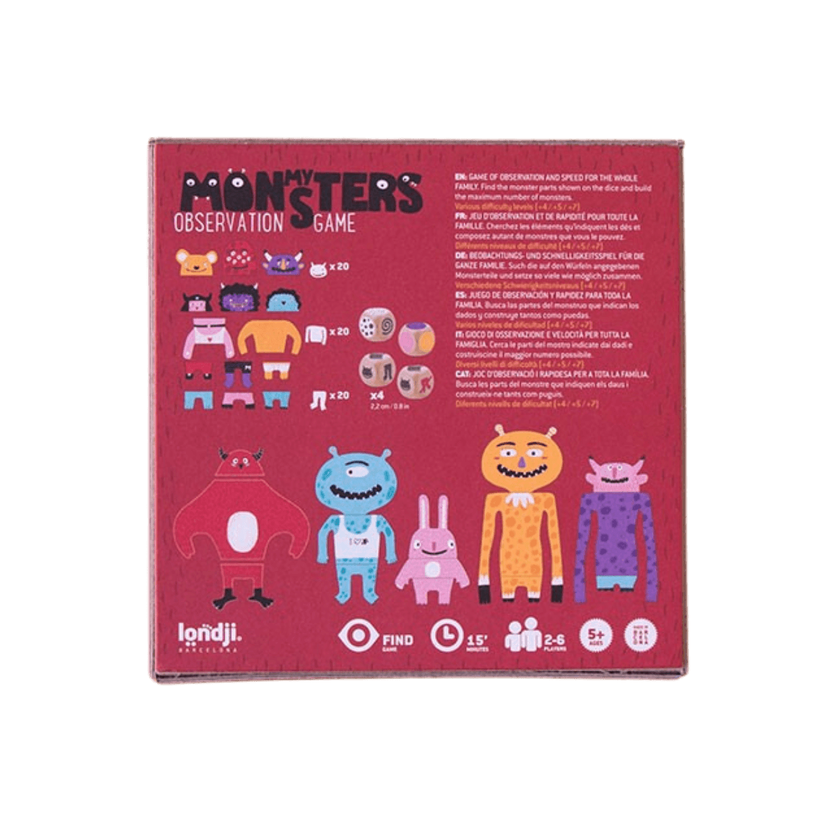Jeu d'observation - 5 ans et + - MY MONSTERS - Londji