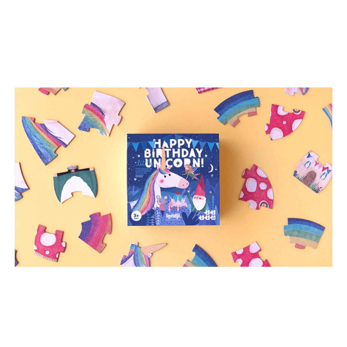 Progressieve puzzels - 3 jaar en ouder - HAPPY BIRTHDAY UNICORN PUZZLE