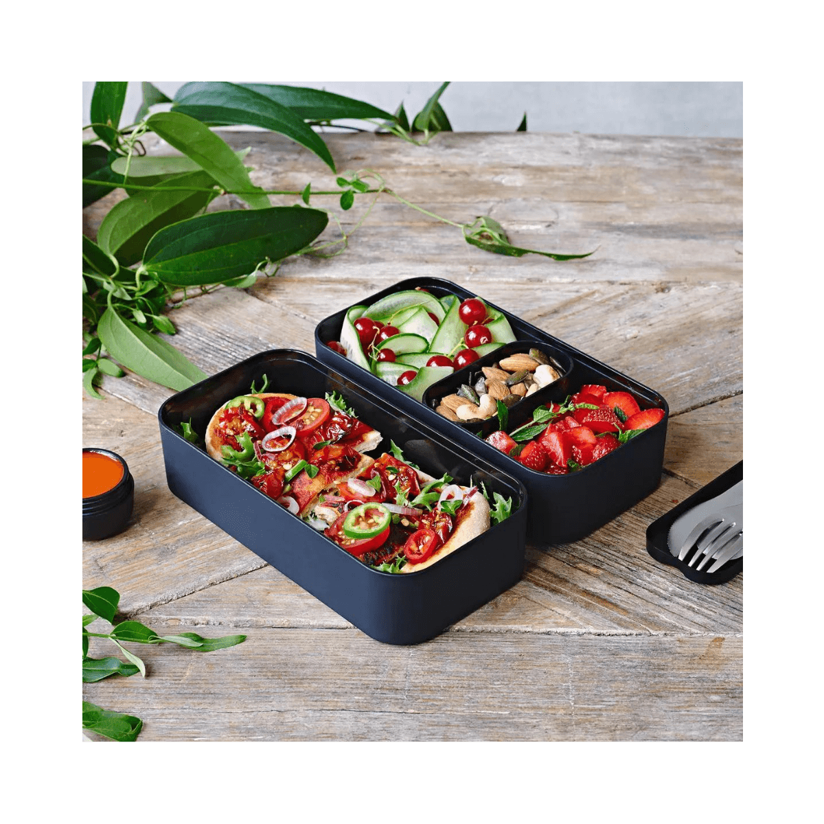 Lunchdoos Bento 2 x 500ml - MB ORIGINAL - Onyx zwart