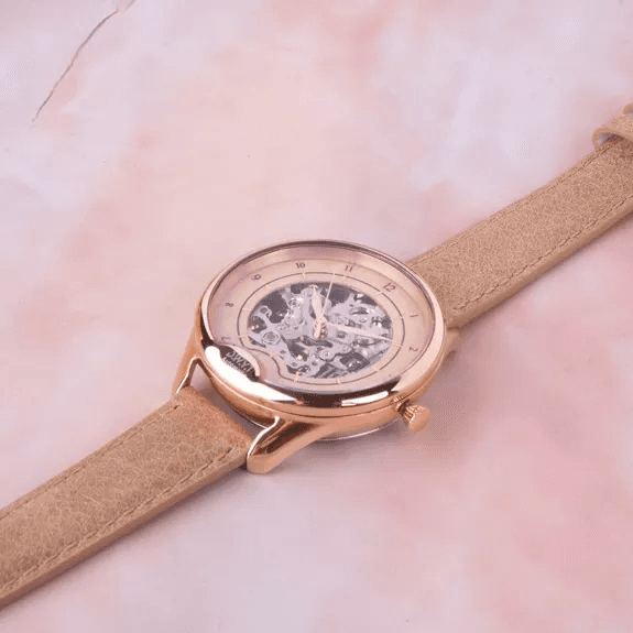 Automatisch dameshorloge ODYSSEY ROSEGOLD Beige