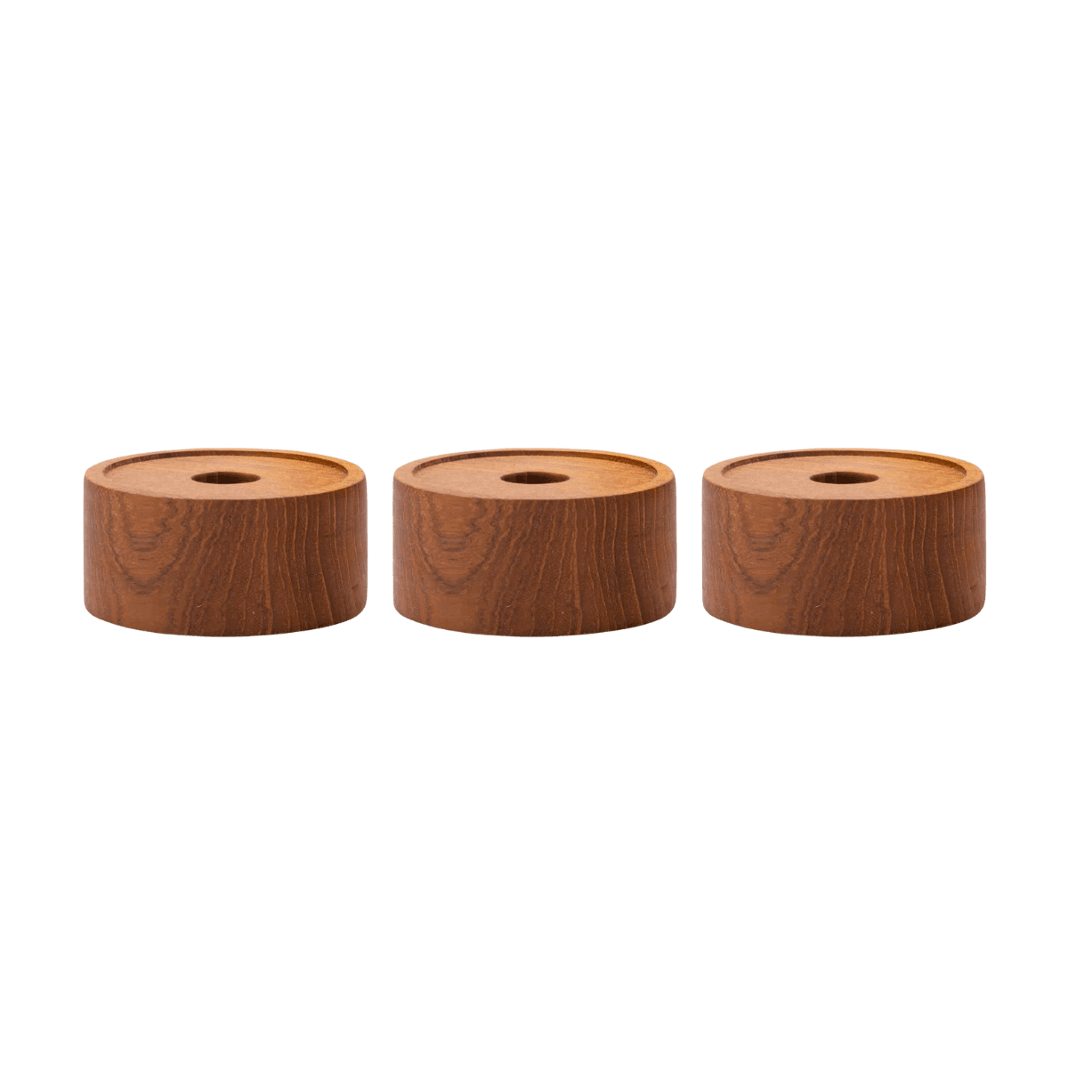 Teakhouten kandelaars x3- DINNER CANDLE HOLDER SOL