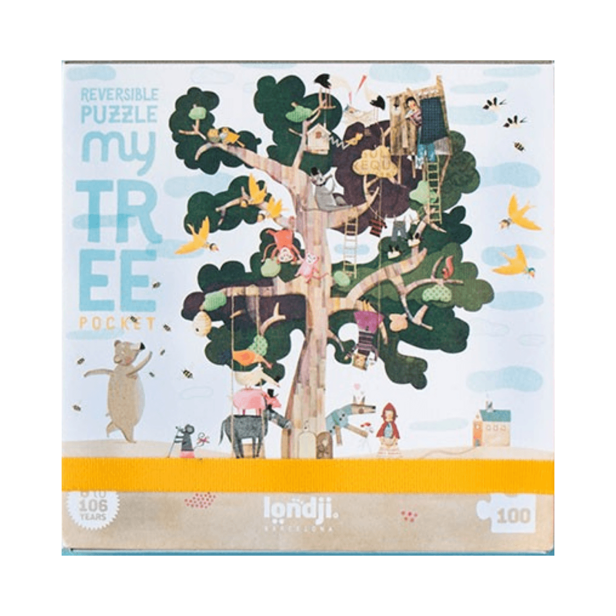 100-delige omkeerbare puzzel - vanaf 6 jaar - MY TREE POCKET PUZZLE