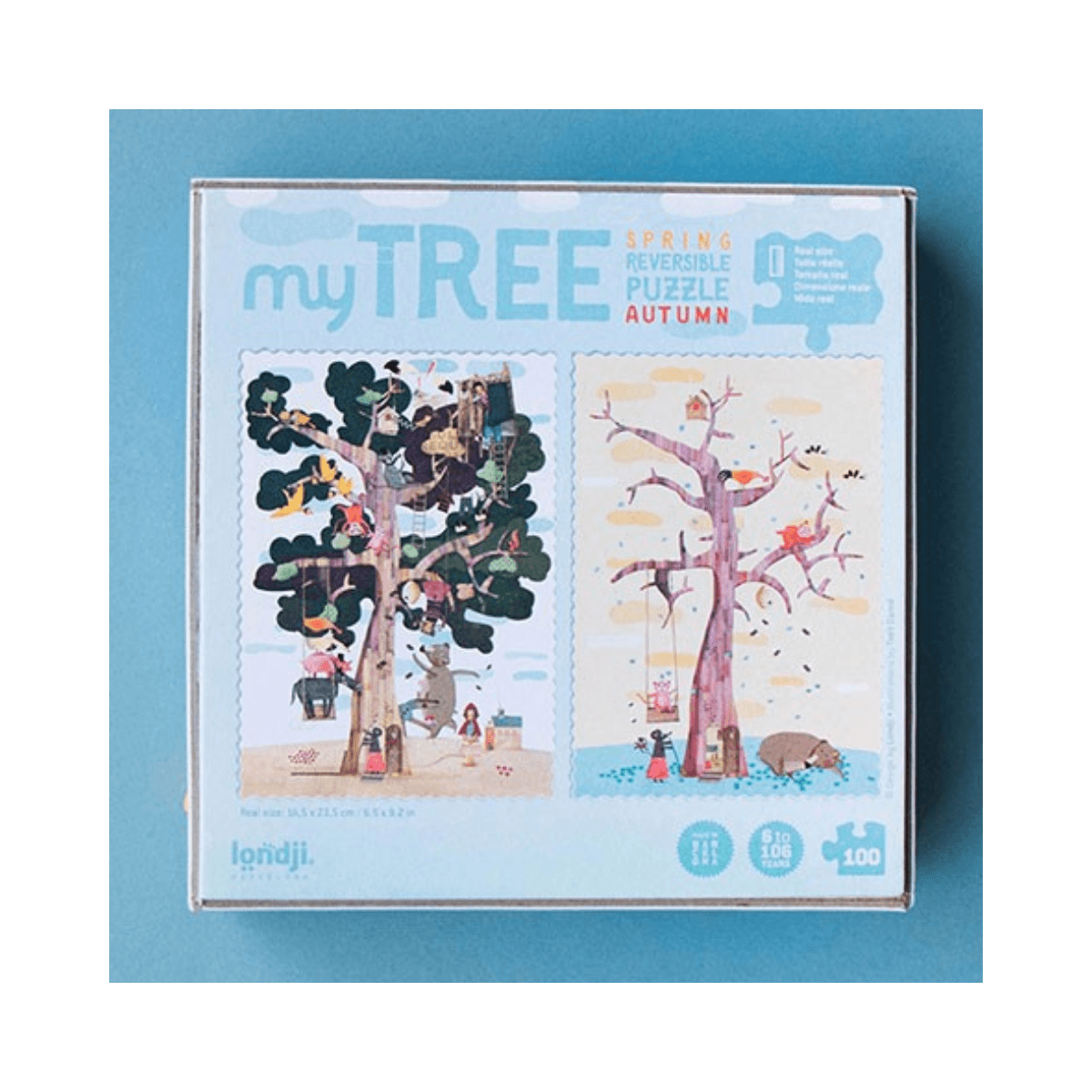 100-delige omkeerbare puzzel - vanaf 6 jaar - MY TREE POCKET PUZZLE
