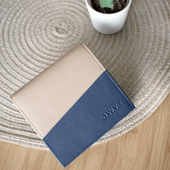 Portemonnee L'ACIDULE Beige/Bleu