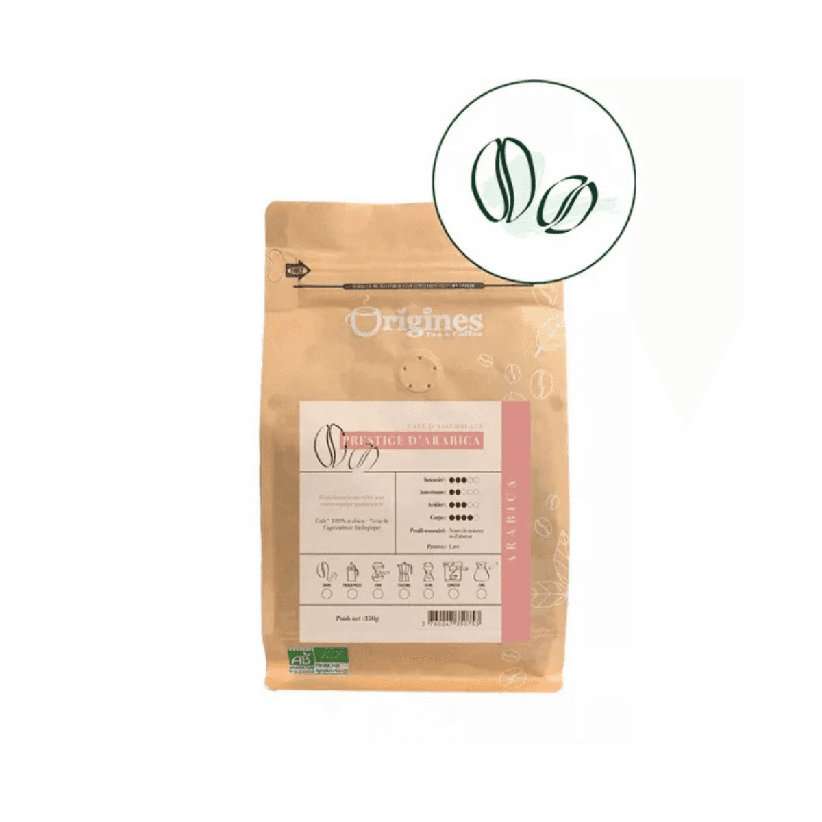 Prestige d'Arabica Bio – Koffiebonen 250g