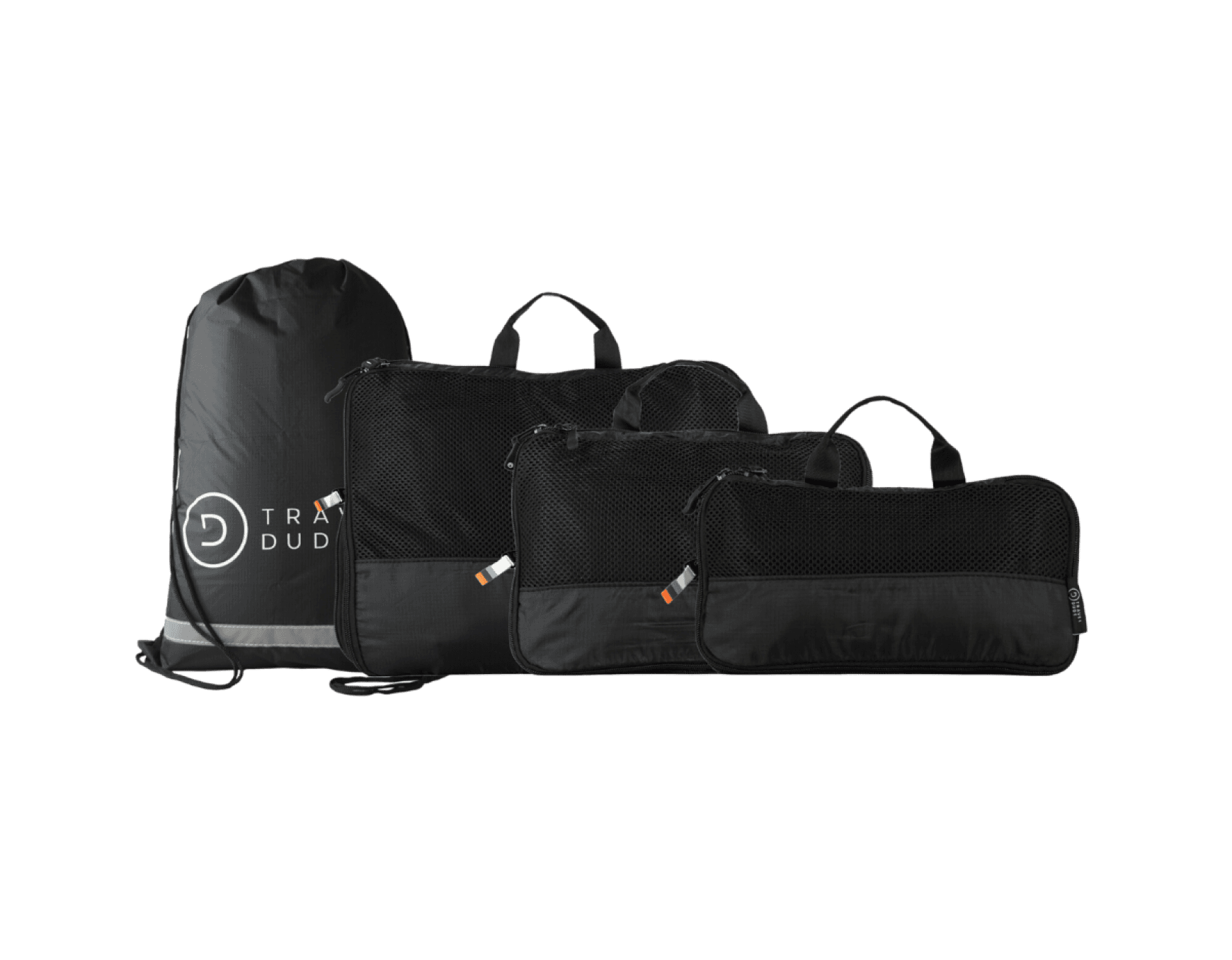 Organiseurs-de-valise-avec-compression-Lot-de-4-Noir