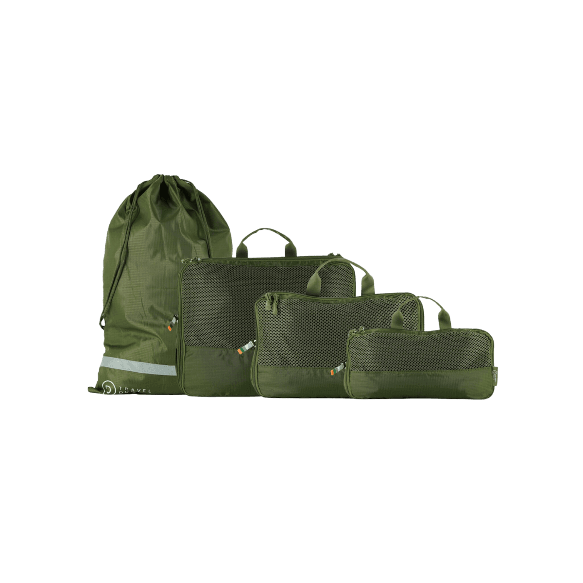 Bagage organizers met compressie - set van 4 - bosgroen