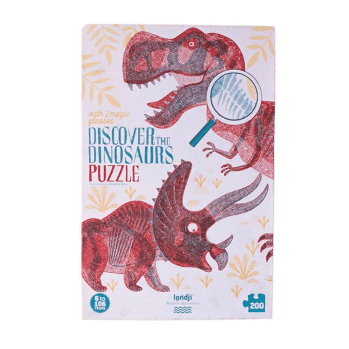 Puzzel van 200 stukjes - 6 jaar en ouder - DISCOVER THE DINOSAURS PUZZLE