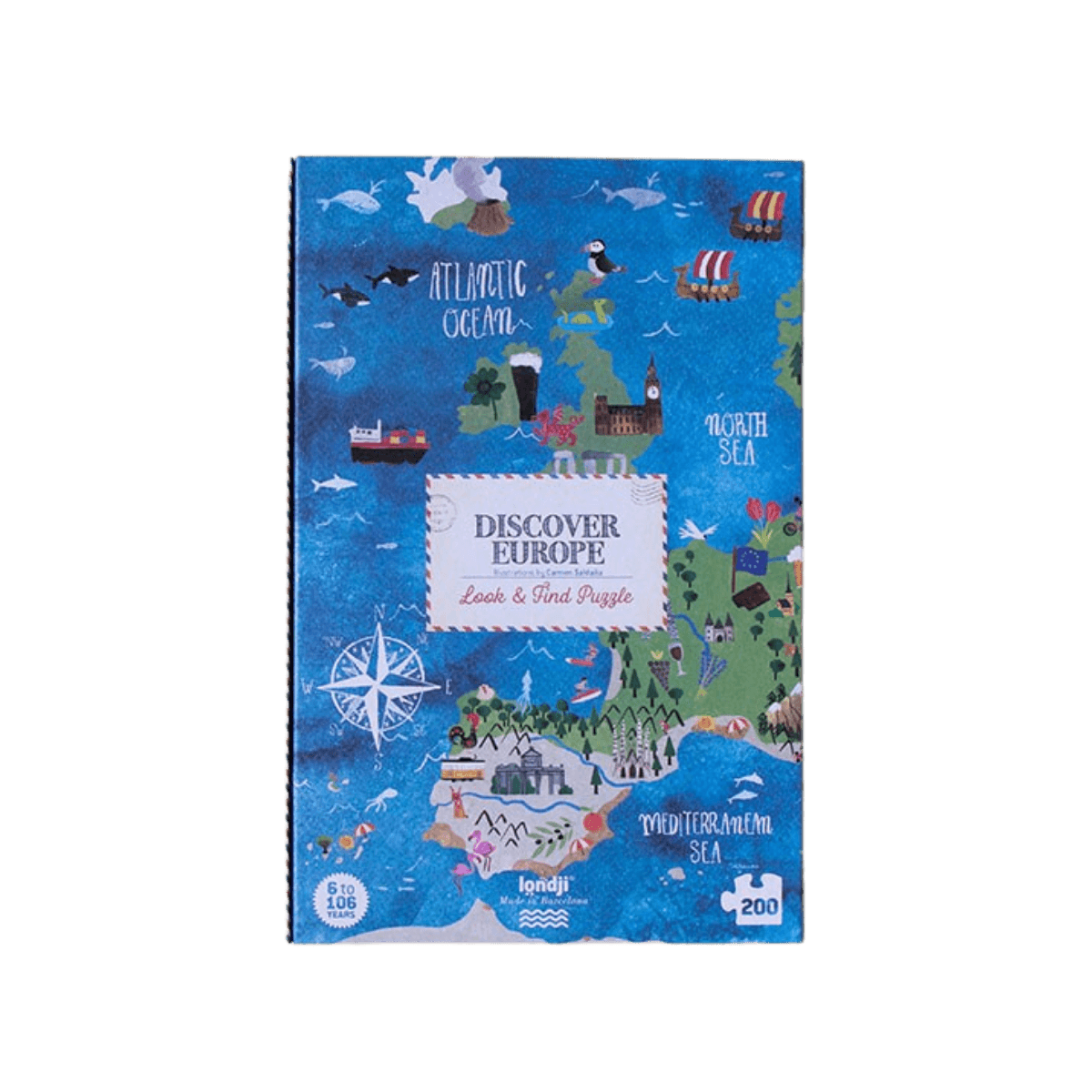 Observatiepuzzel 200 st - 6 jaar en ouder - DISCOVER EUROPE PUZZLE
