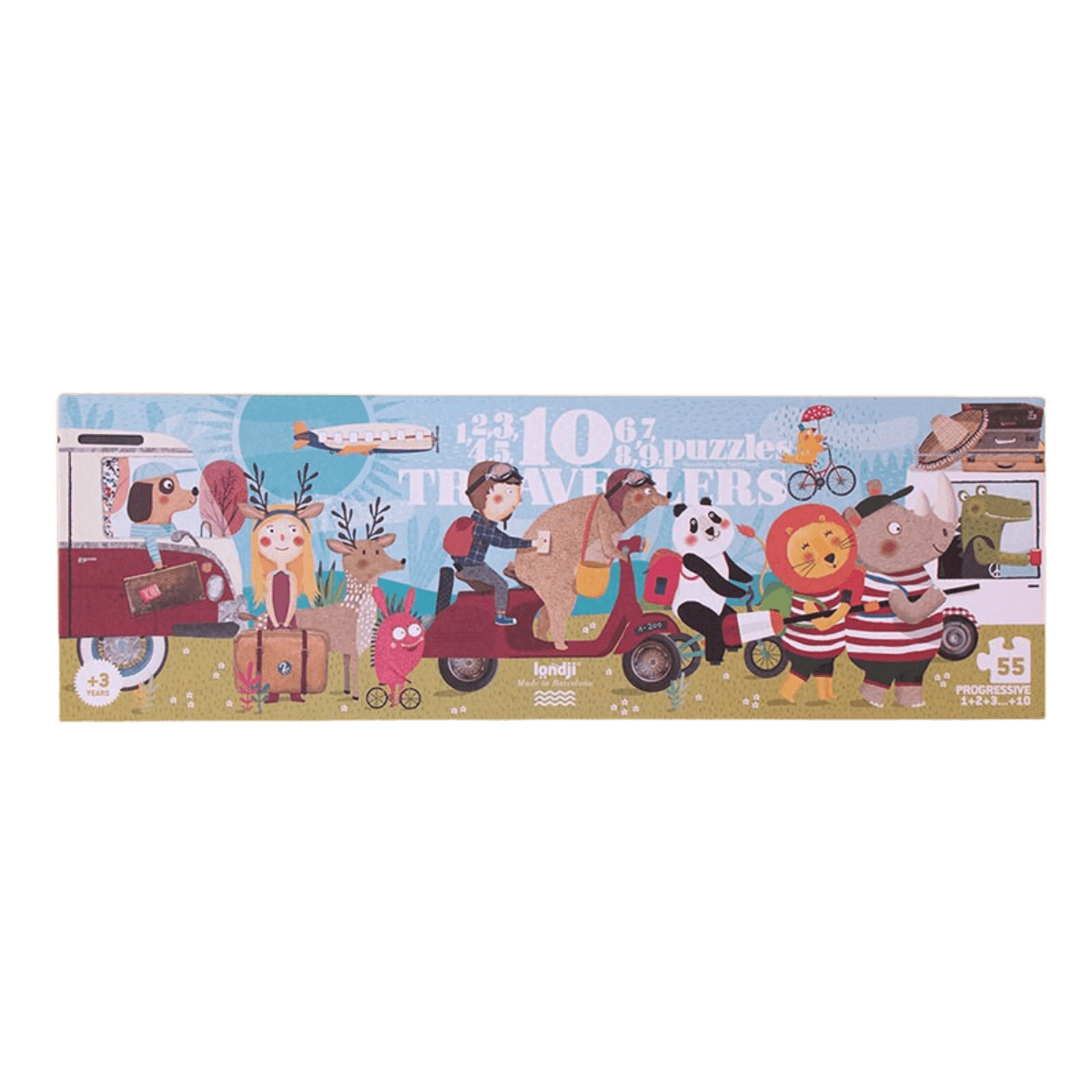 Progressieve puzzels - 3 jaar en ouder - 10 TRAVELLERS PUZZLE