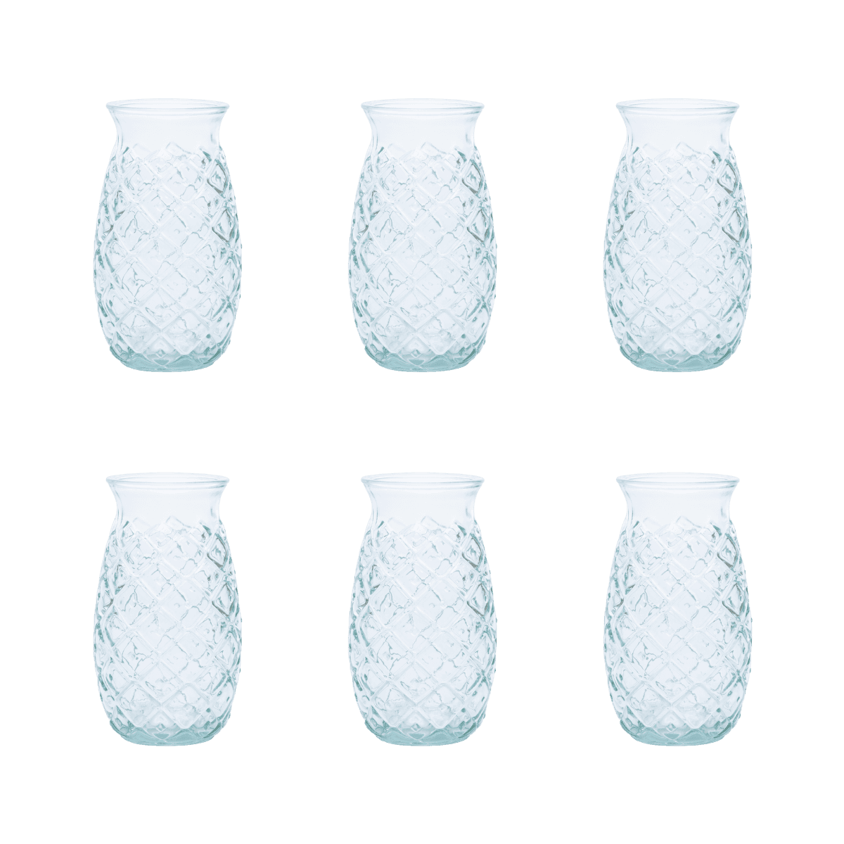 Set van 6 gerecycled glazen ananasglazen
