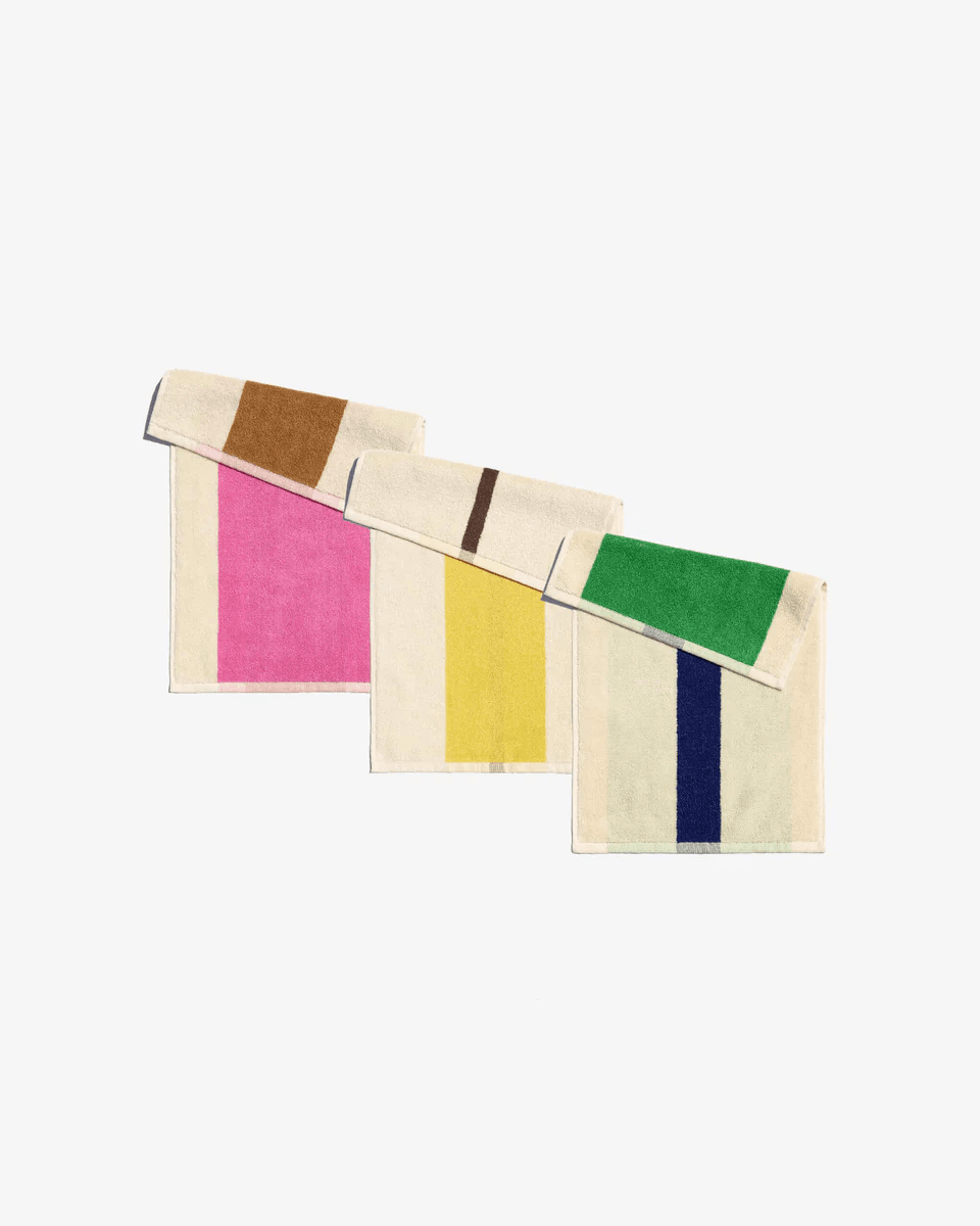 Handdoekenset voor gasten Pink Royal Blue Brown (3 pcs.) 30x50